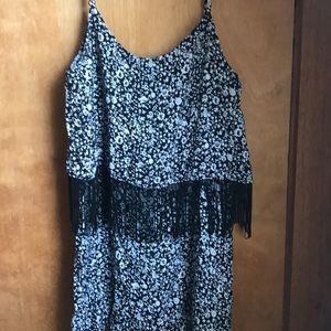 Floral and fringe romper